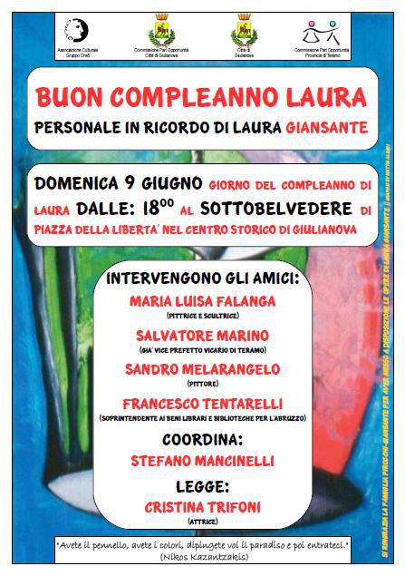 Giulianova Buon Compleanno Laura Il Gruppo Orao Ricorda L Artista Laura Giansante Con Una Mostra Personale Il 9 Giugno Giulianovanews