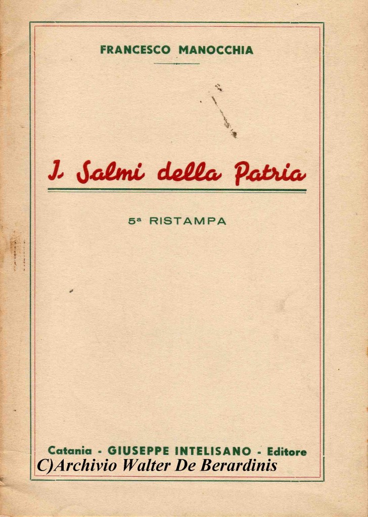 5° Ristampa di Francesco Manocchia, Catania 1935