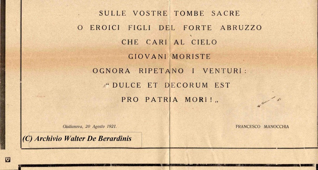 4° Ristampa, Giulianova 1927