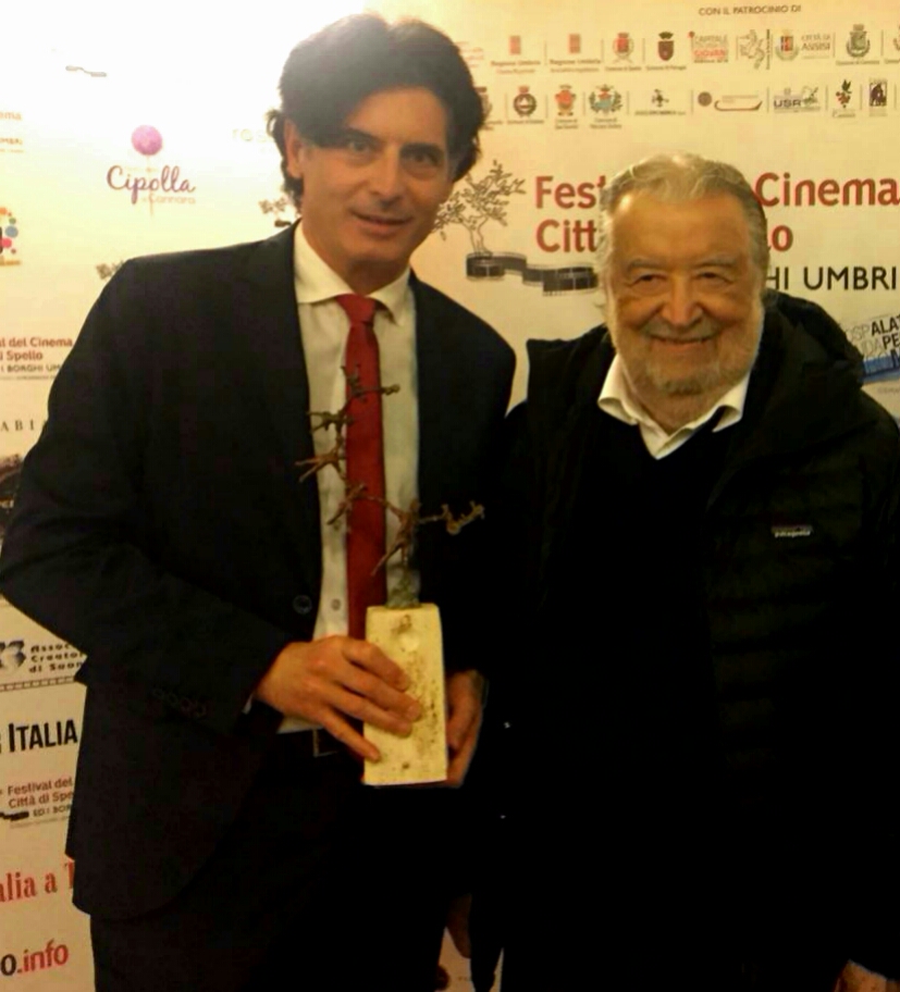 PuPi Avati con il compositore Davide Cavuti alla cerimonia di premiazione del Premio Carlo Savina per la musica da film
